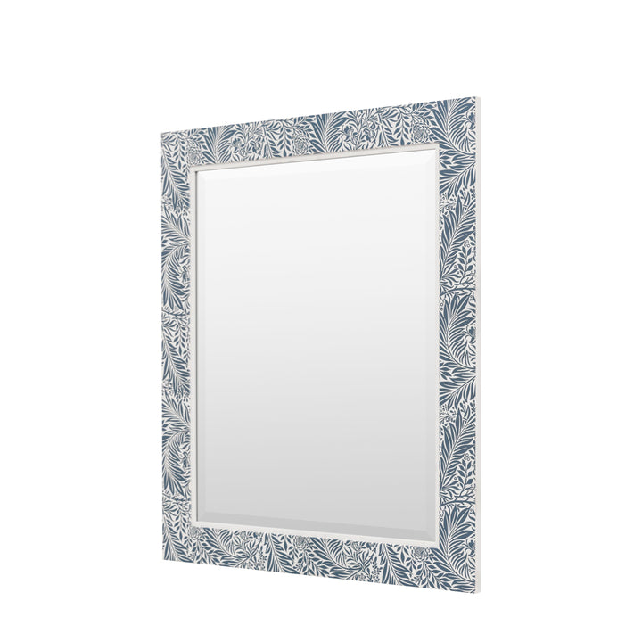 Elegant Navy Leaf Mirror