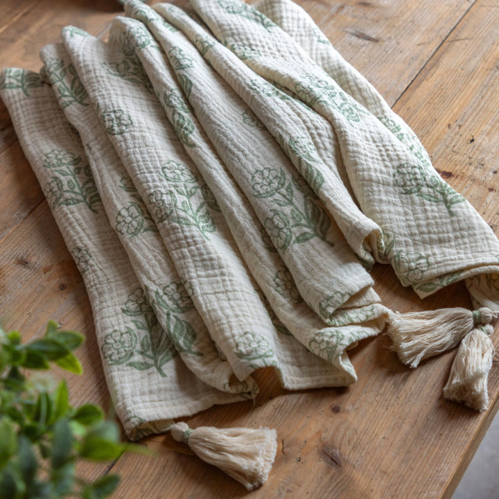 Botanical Cotton Throw Sage