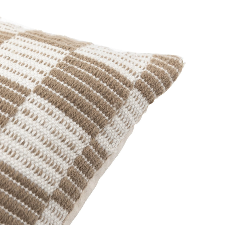 Winster Check Woven Cushion Taupe