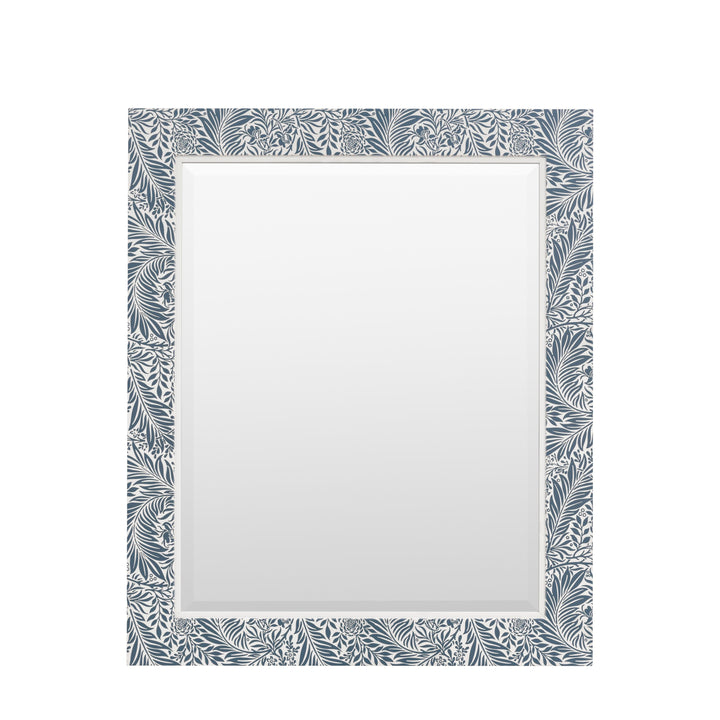 Elegant Navy Leaf Mirror