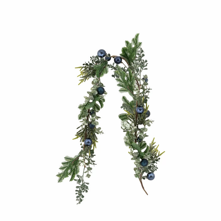 Merry Midnight Navy Bauble Garland