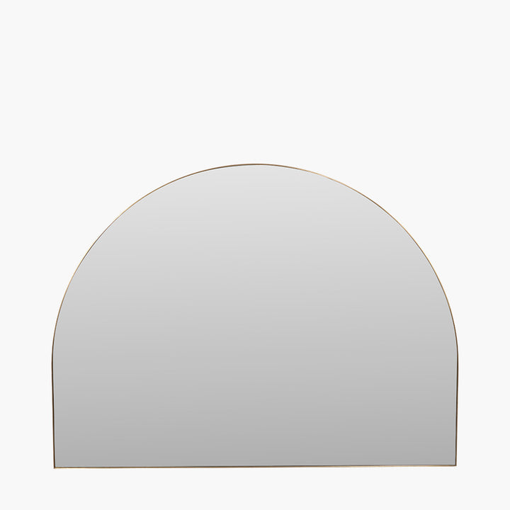 Brushed Gold Metal Slim Frame Wide Arch Wall Mirror