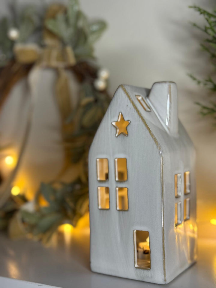 LED Star Ceramic House, 15cm
