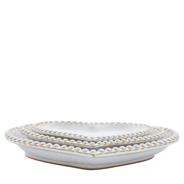 Beaded Heart Plate Set of 3
