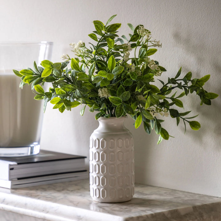White Vase with Meadown Foliage