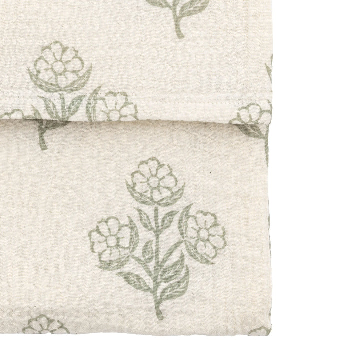 Botanical Cotton Throw Sage