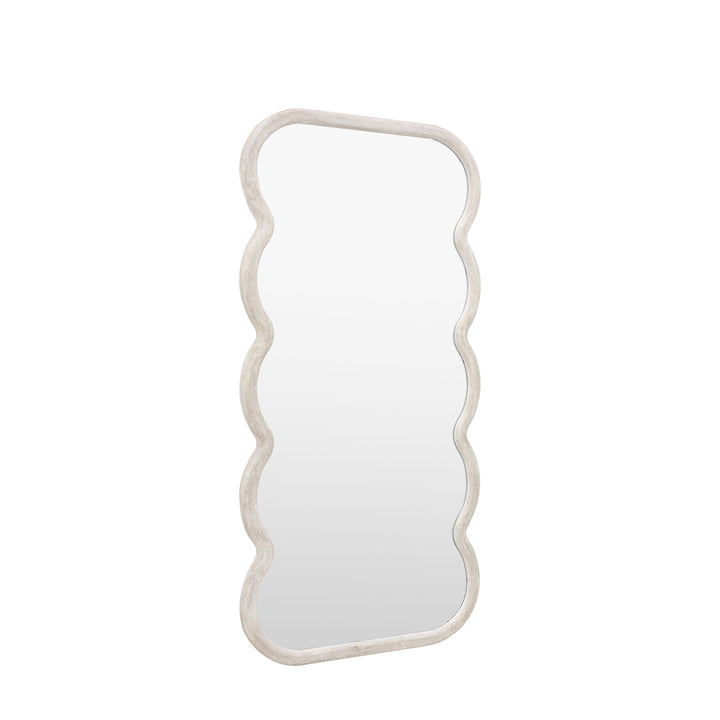 Large White Curved Leaner Mirror