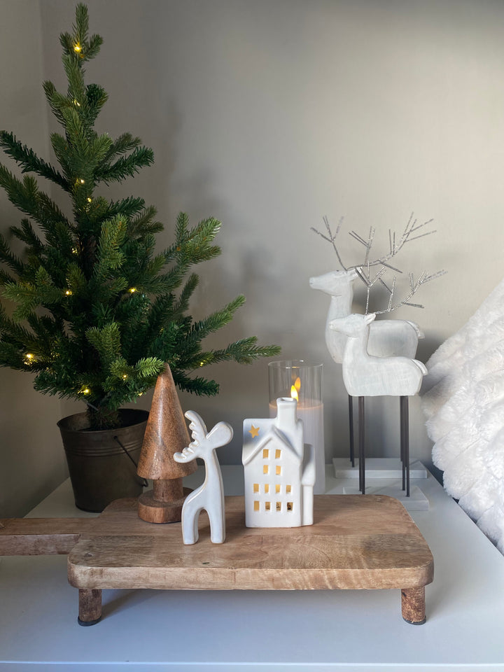 Pair of Simplistic Standing Reindeer