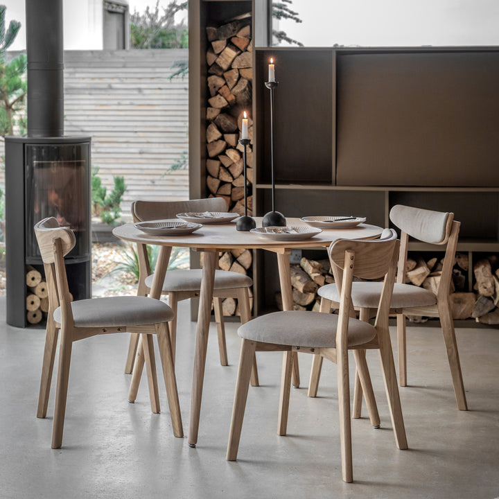 Pair Of Hatfield Fabric Dining Chairs| Natural