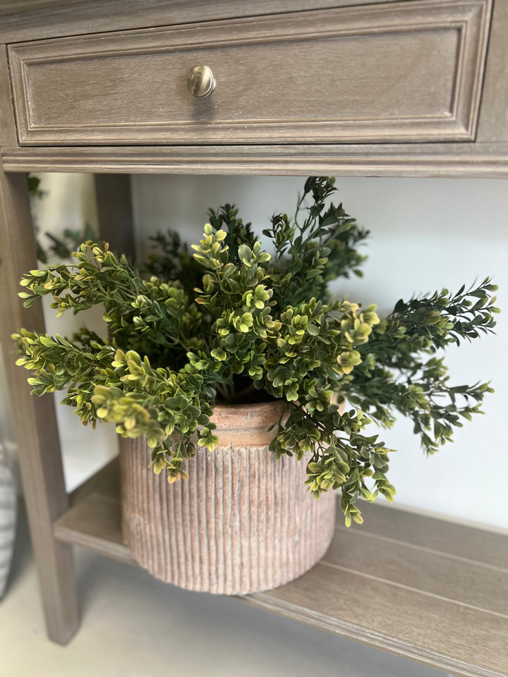 Siena Brown Dolly Pot with foliage