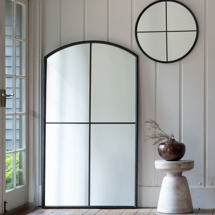 Frida Mirror Black Round Window Mirror