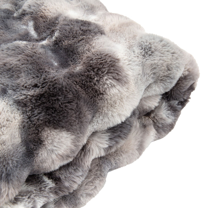 Marshmallow Marble Rabbit Fur Throw