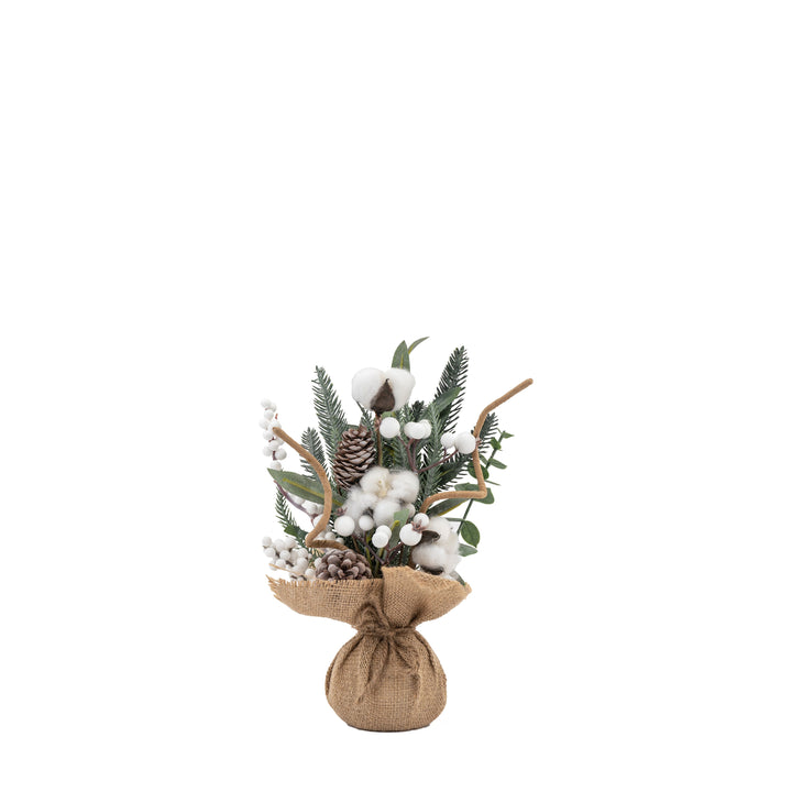 Mixed Pine & Cotton Mini Tree