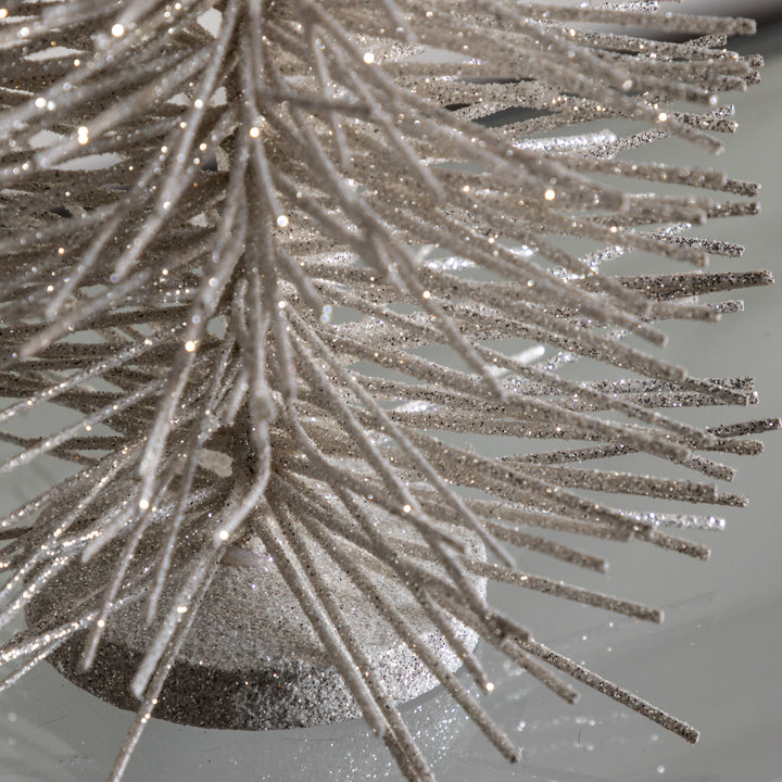 White Glittered Brush Tree | Small