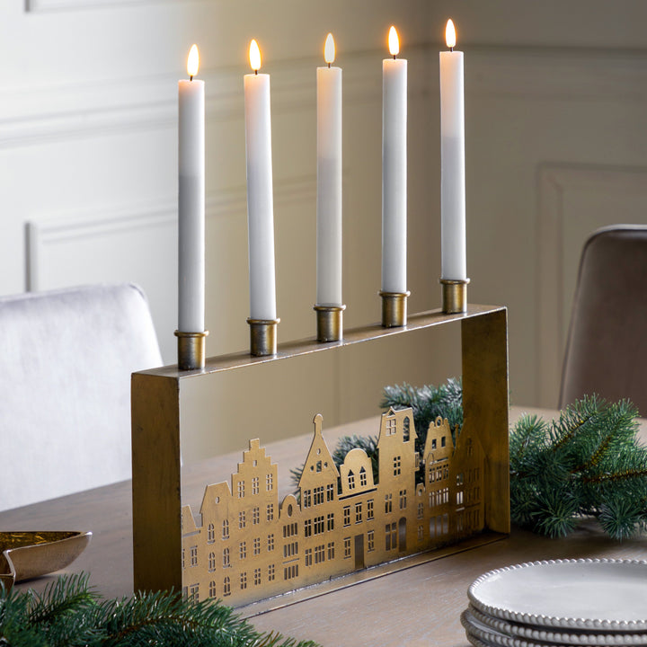Traditional Town Candle Holder Centrepiece