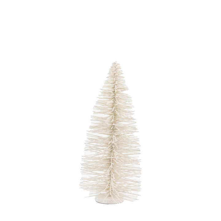 White Glittered Brush Tree | Large