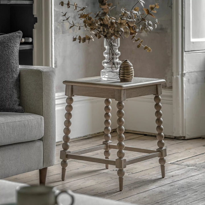 Artisan Oak Bobbin Side Table