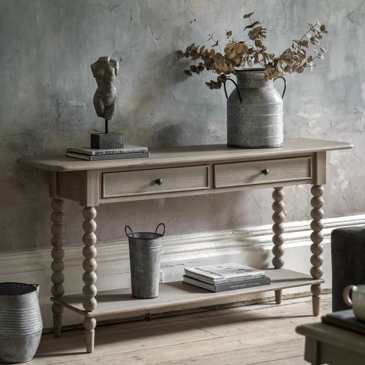 Artisan Oak Bobbin 2 Drawer Console Table