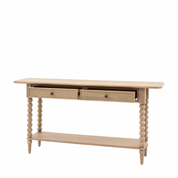 Artisan Oak Bobbin 2 Drawer Console Table