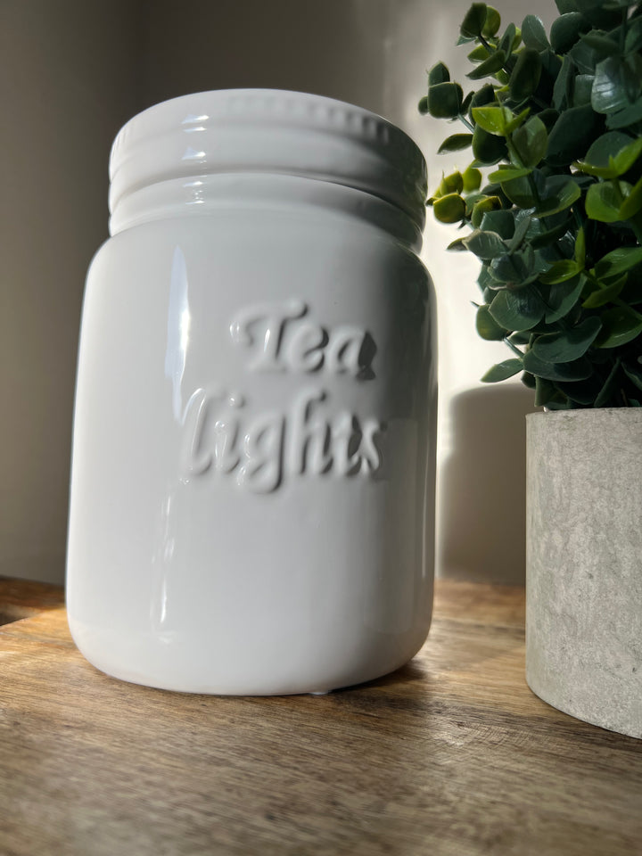 Tea Light Ceramic Storage Jar 17cm