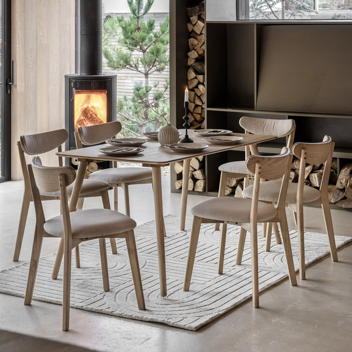 Hatfield Dining Table And Chair Set of 6 | Natural