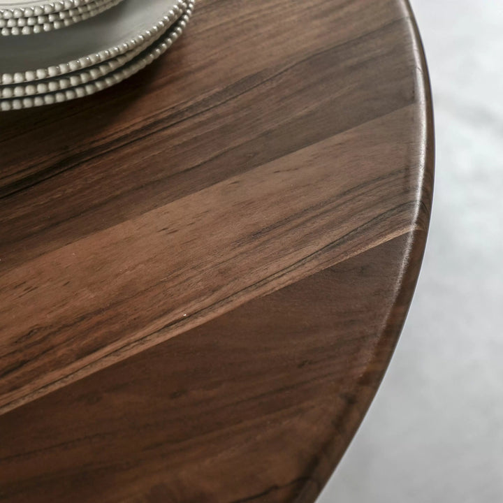 Borden Vintage Acacia Wood Round Dining Table