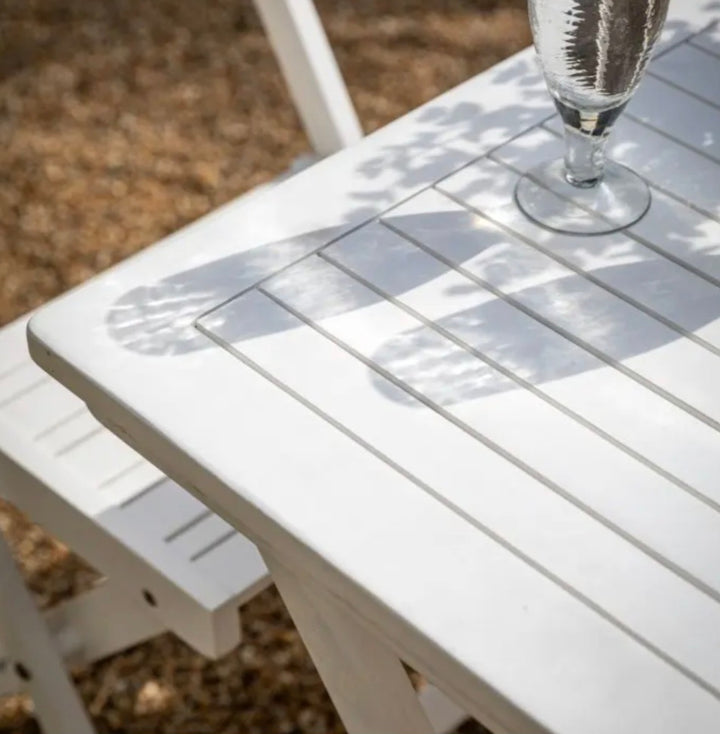 Lindos White Foldaway Dining Set