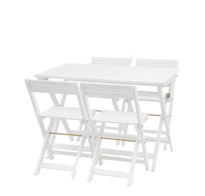 Lindos White Foldaway Dining Set