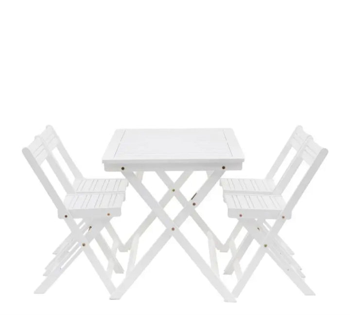 Lindos White Foldaway Dining Set