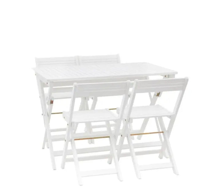 Lindos White Foldaway Dining Set