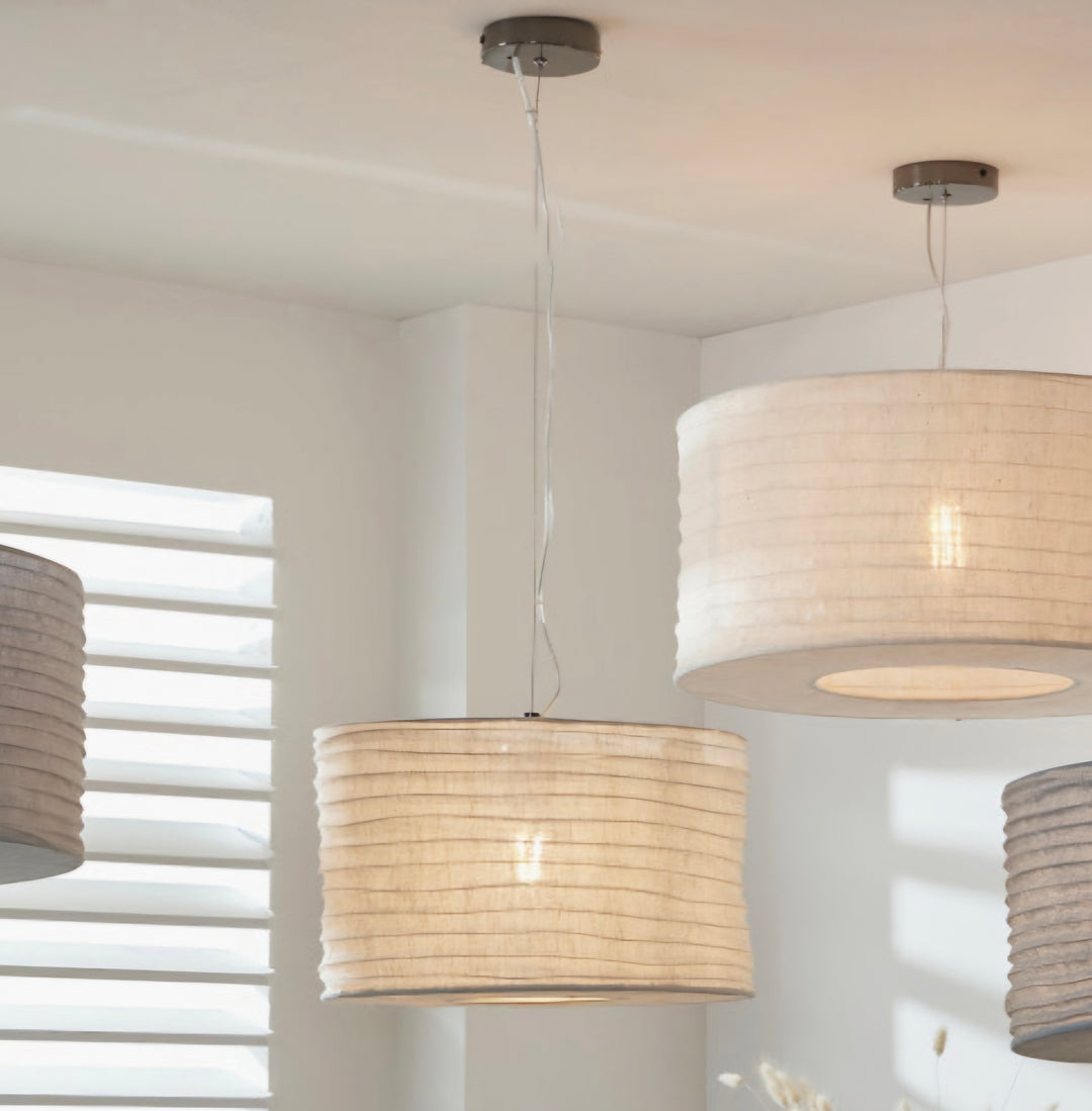 Patpong 35cm White Jute Easy Fit Pendant