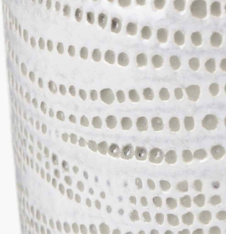 Alina White Stoneware Dot Design Vase