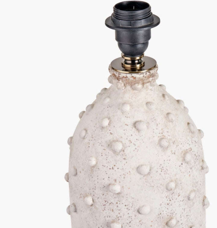 Kali Textured Dot Light Grey Stoneware Table Lamp Base