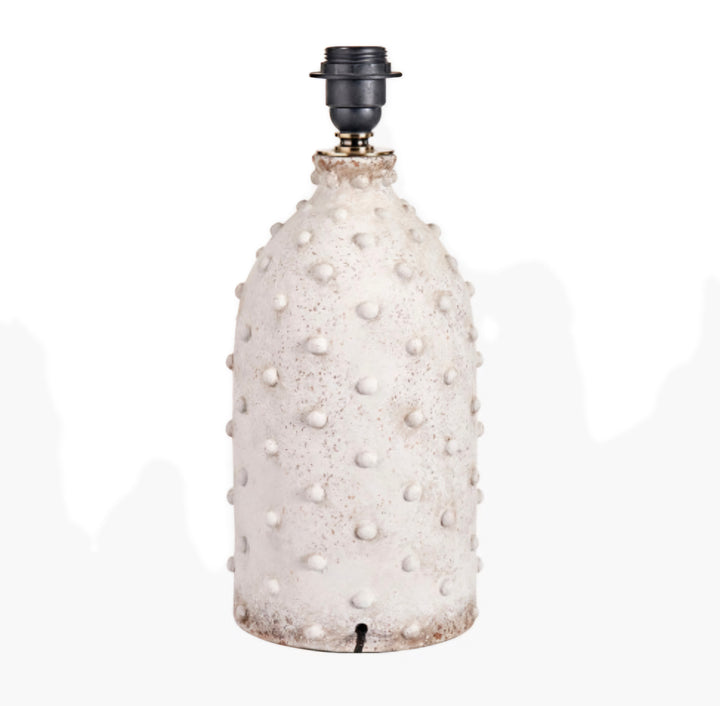 Kali Textured Dot Light Grey Stoneware Table Lamp Base