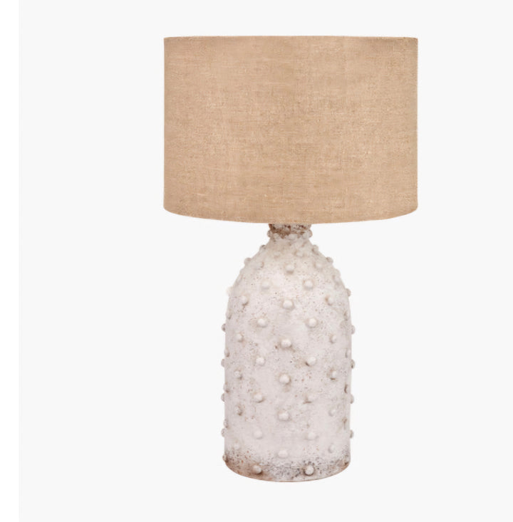 Kali Textured Dot Light Grey Stoneware Table Lamp Base