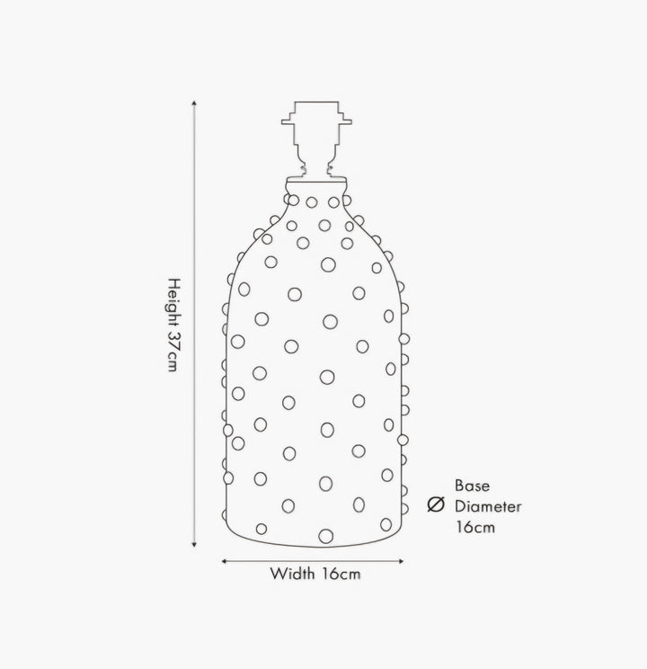 Kali Textured Dot Light Grey Stoneware Table Lamp Base