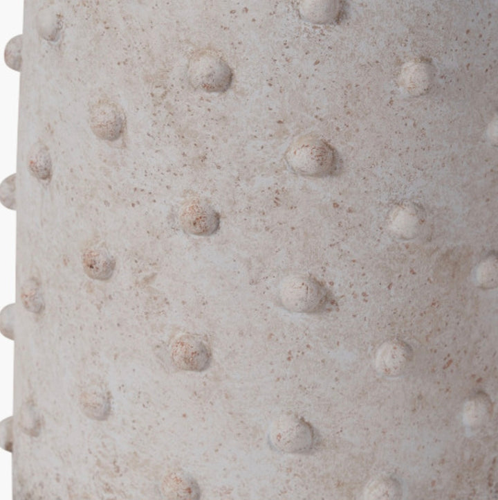 Kali Textured Dot Light Grey Stoneware Vase