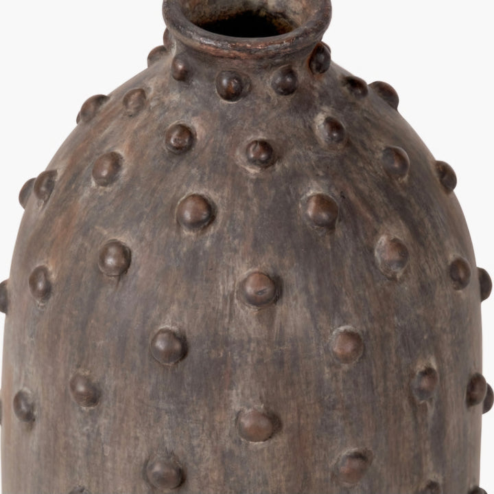 Kali Textured Dot Grey Stoneware Vase