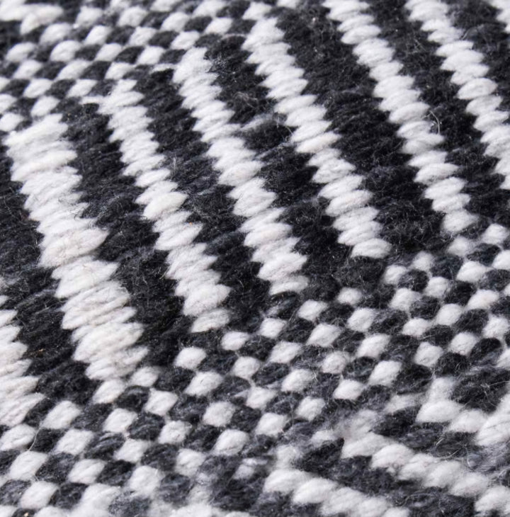 Indoor Outdoor Black and White Inca Design Scatter Cushion