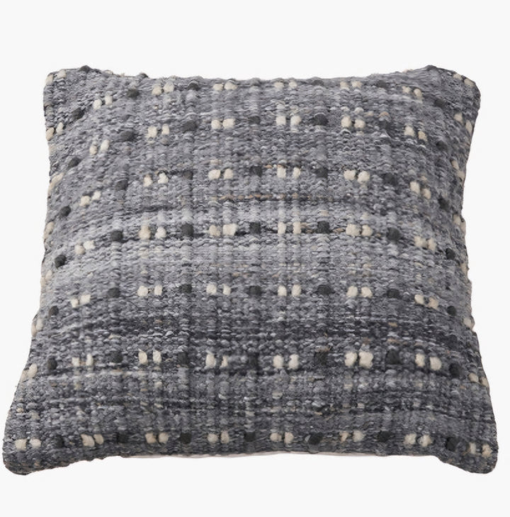 Indoor Outdoor Grey Double Stitch Design Scatter Cushion