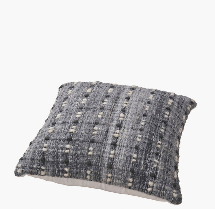 Indoor Outdoor Grey Double Stitch Design Scatter Cushion
