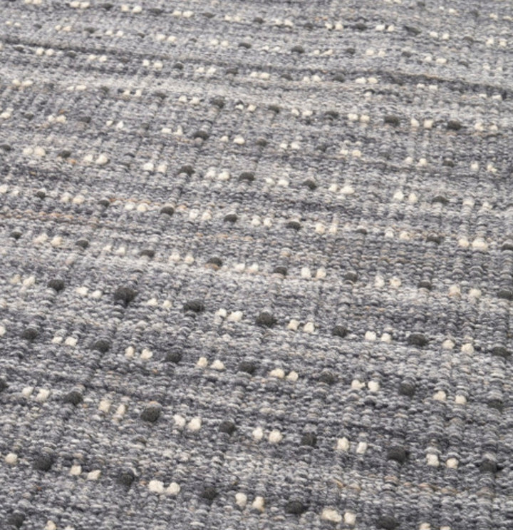 Indoor Outdoor Grey Double Stitch Design Rug Large