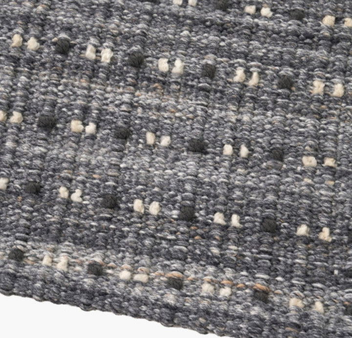 Indoor Outdoor Grey Double Stitch Design Rug Large