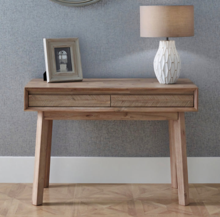 Kalmar Sand Wash Acacia Wood 2 Drawer Desk