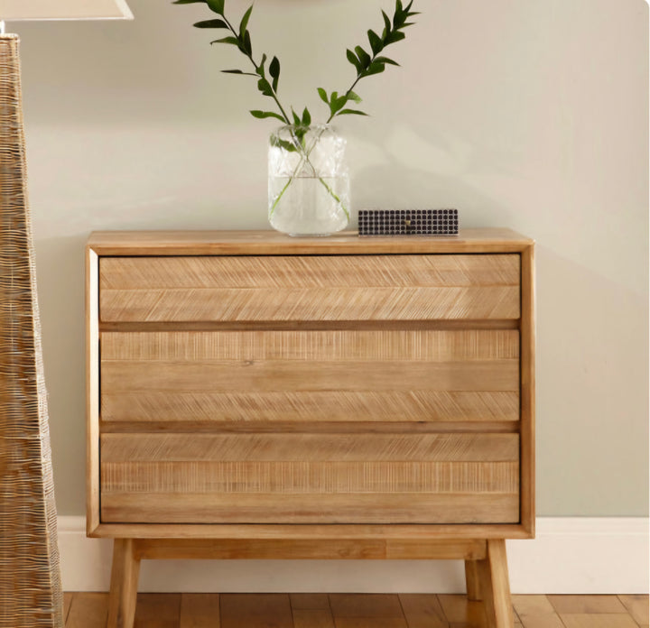 Kalmar Sand Wash Acacia Wood 3 Drawer Unit