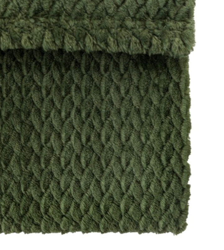 Woodland Chevron Embossed Throw/Green