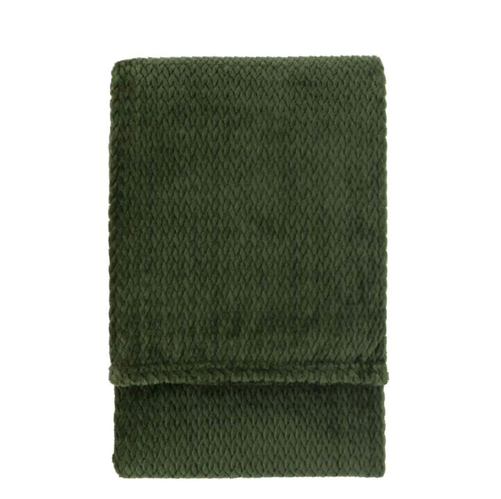 Woodland Chevron Embossed Throw/Green