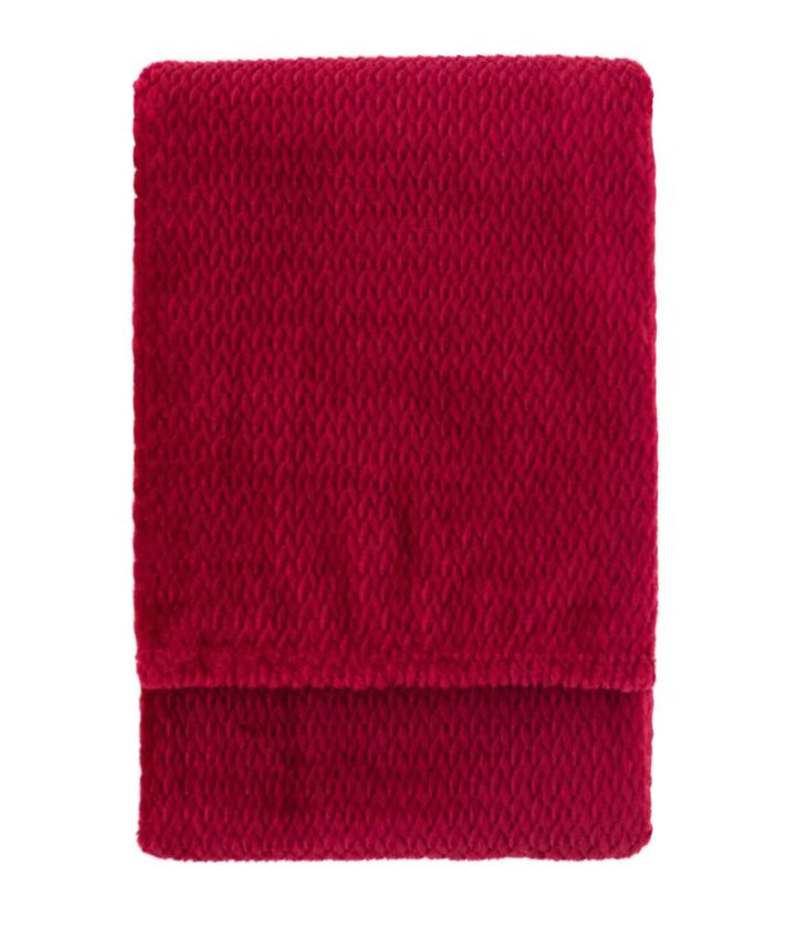 Woodland Chevron Embossed Throw/Red