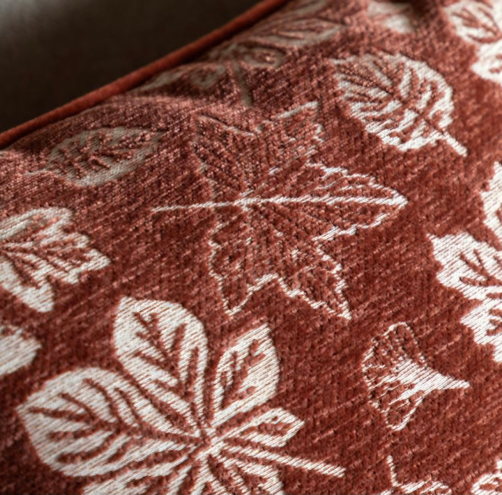 Autumn Leaf Chenille Cushion/Rust