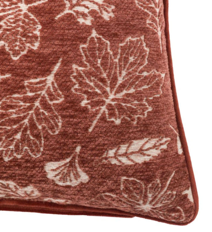 Autumn Leaf Chenille Cushion/Rust